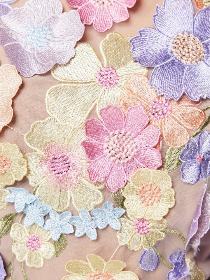 Levoire | Robe Longue Inspirée Des Fleurs À Manches Courtes Pour Femmes