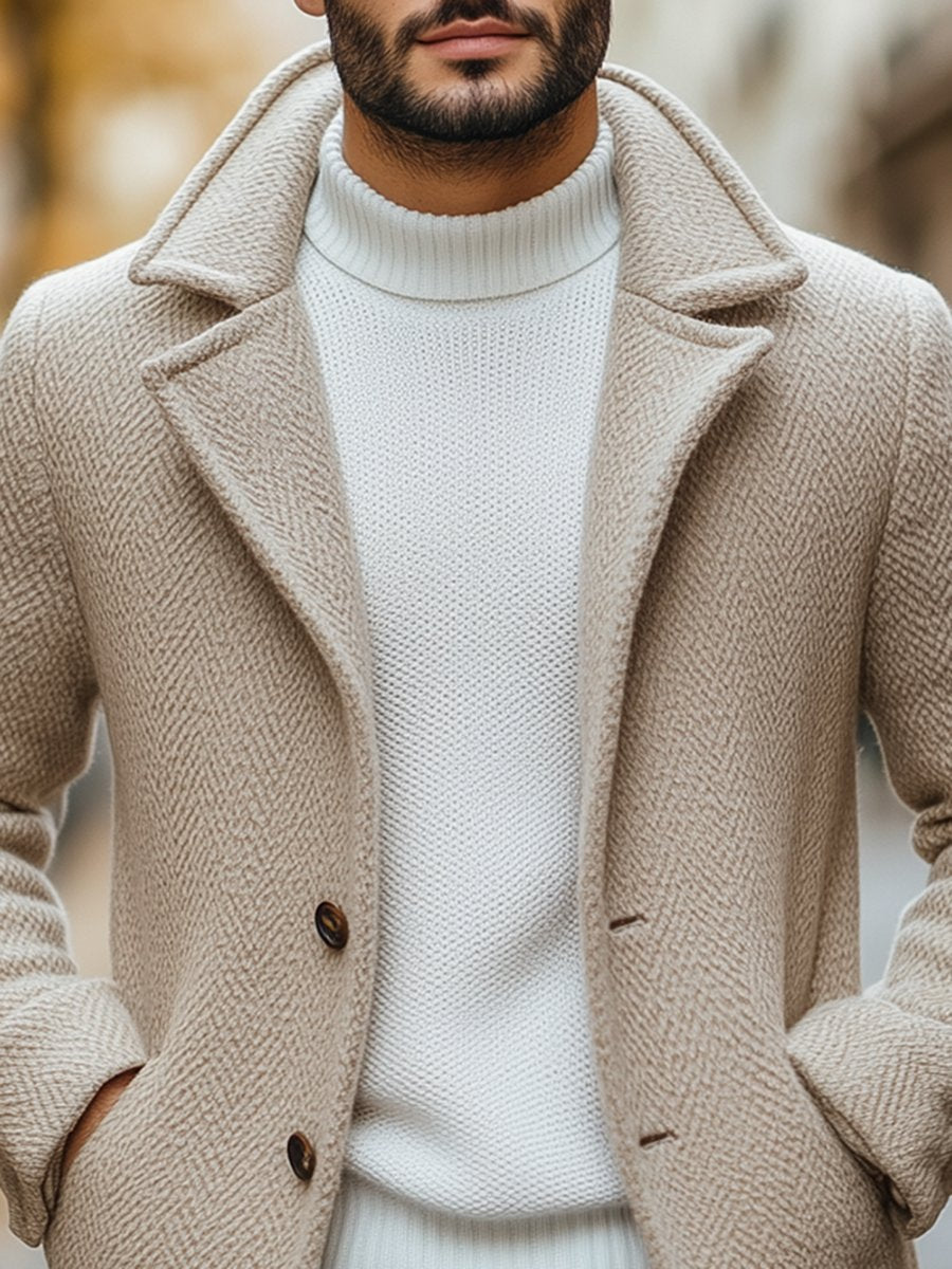 Levoire | Veste En Laine À Deux Boutons Unie Kapel Élégante & Polyvalente