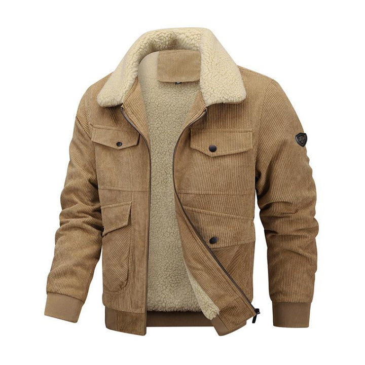 Levoire | Veste Freize Avec De Nombreuses Poches Et Fermeture Éclair Pour Hommes Khaki