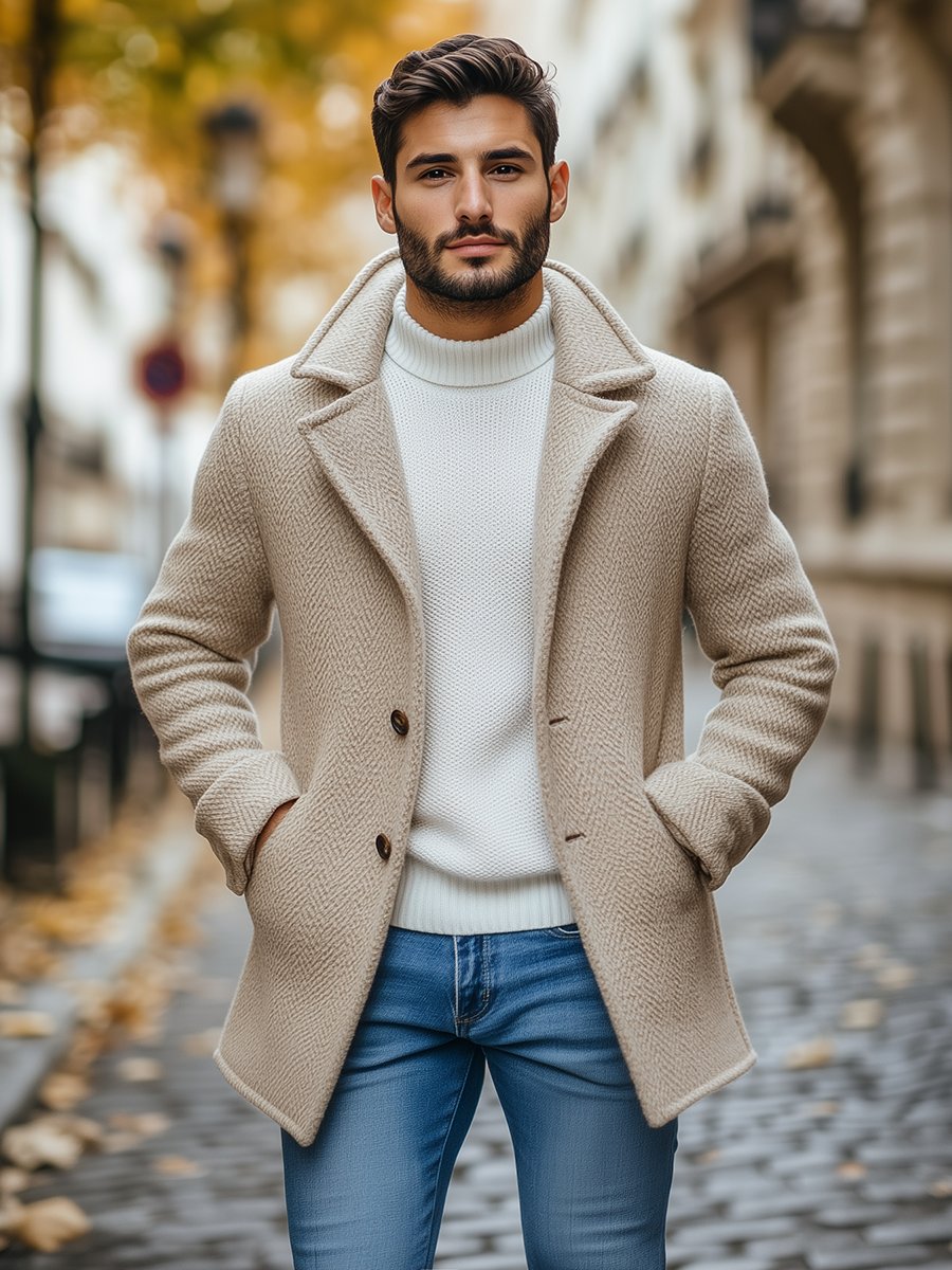 Levoire | Veste En Laine À Deux Boutons Unie Kapel Élégante & Polyvalente