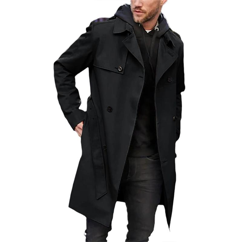 Levoire | Trench-Coat Long À Ceinture Noir