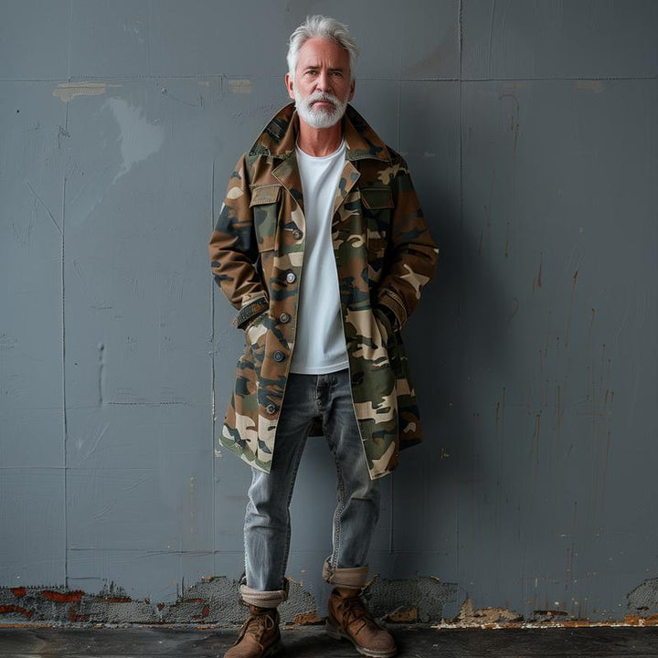 Levoire | Veste Trench Camouflage Pour Hommes