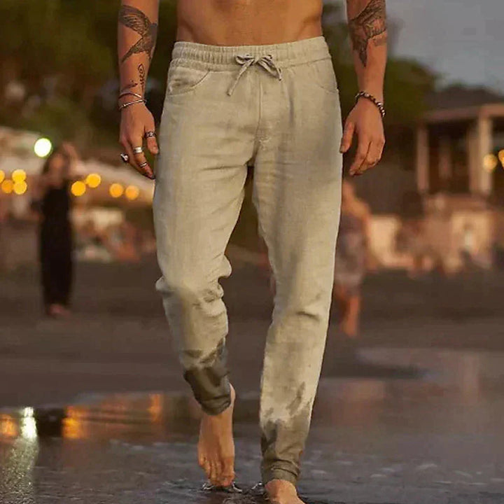 Levoire | Pantalon En Lin Pour Hommes Beige