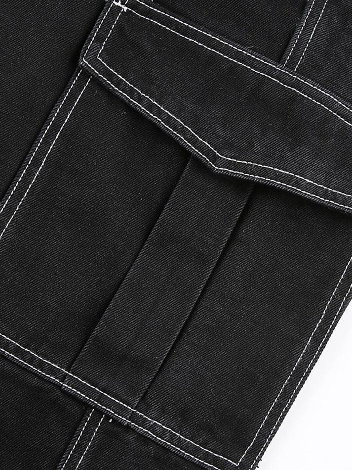 Levoire | Pantalon Cargo Taille Haute Brodé De Sacs