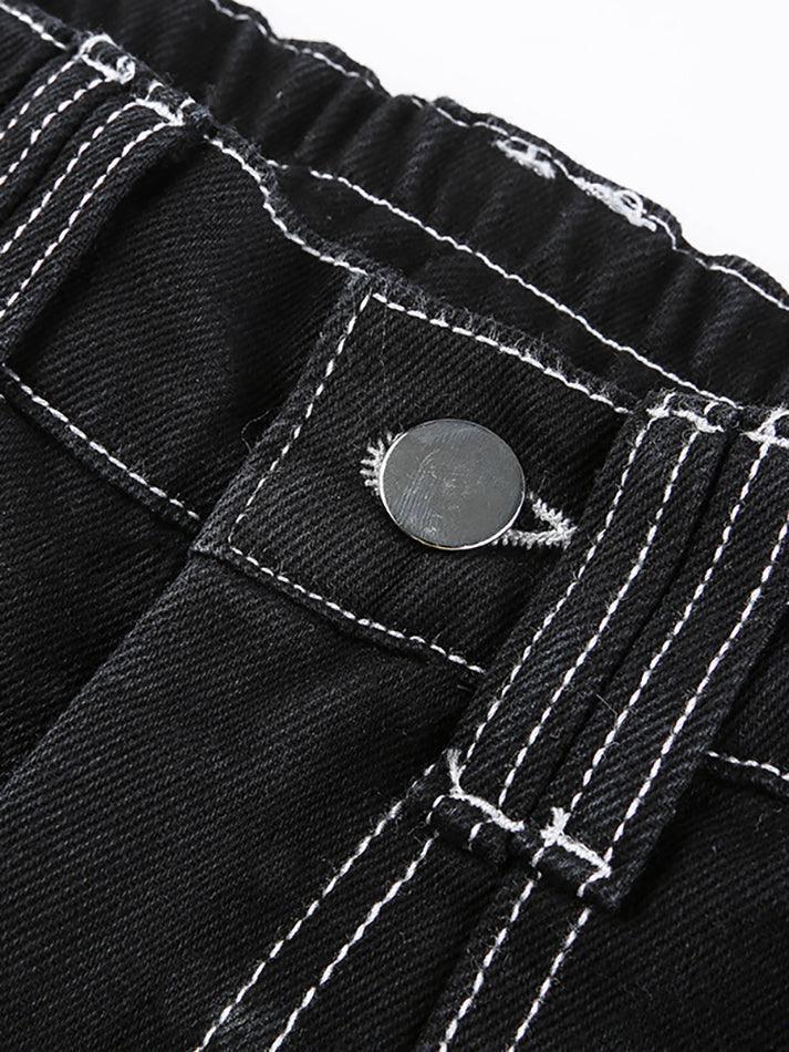 Levoire | Pantalon Cargo Taille Haute Brodé De Sacs