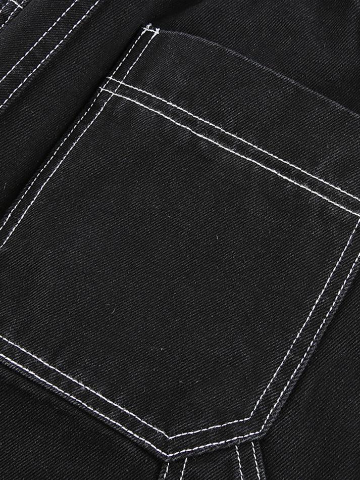 Levoire | Pantalon Cargo Taille Haute Brodé De Sacs