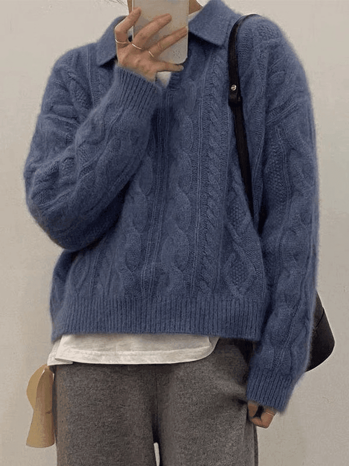 Levoire | Pull À Col Polo En Tricot À Câbles