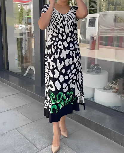 Levoire | Robe À Manches Courtes Et Imprimé