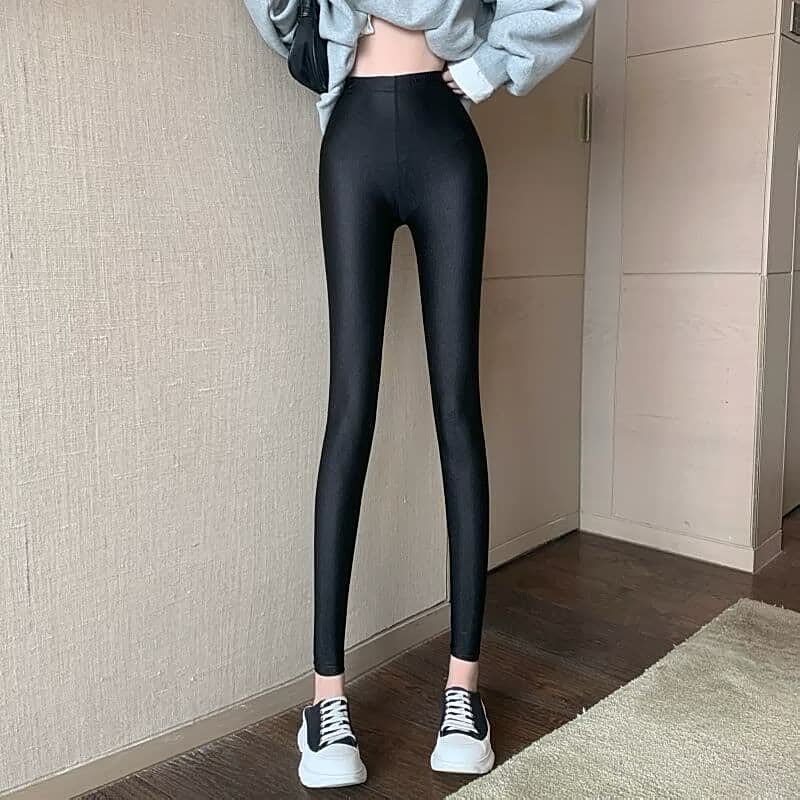 Levoire | Taille Brillante Leggings De Yoga Pantalon Sculptant Noir Élastique Noir