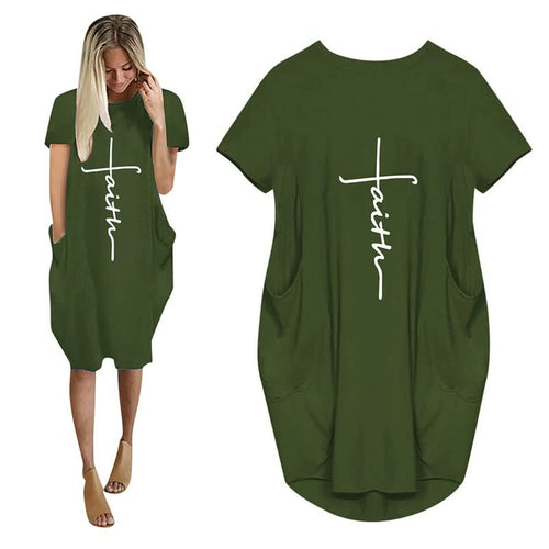 Levoire | Robes Imprimé 3D Lettre Robe De Fête Ample Avec Poches