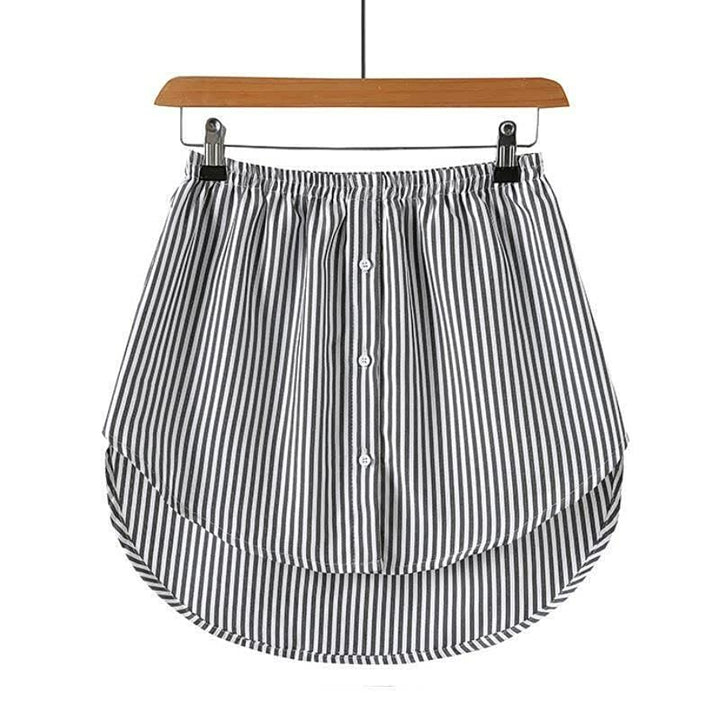Levoire | Superposition Faux Chemise Blouse Rallonge Mini Jupe Sous-Jupe Gris