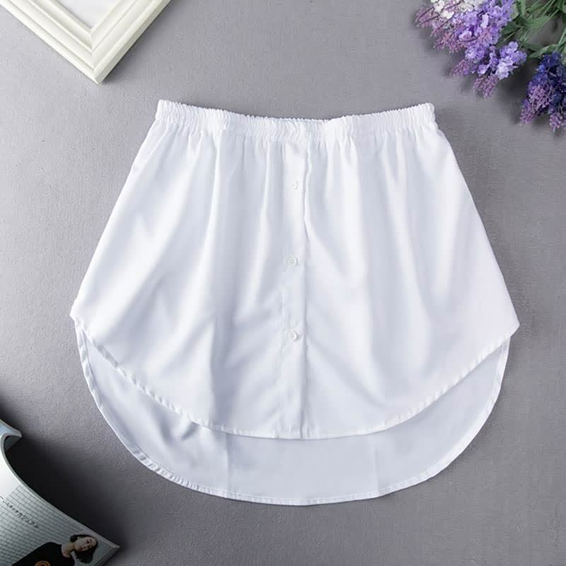 Levoire | Superposition Faux Chemise Blouse Rallonge Mini Jupe Sous-Jupe Blanc