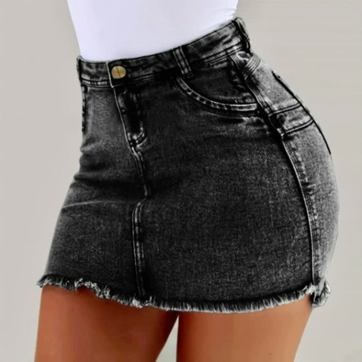 Levoire | Jupe En Jean Taille Haute Mini Sexy Été Ajustée Clubwear Noir