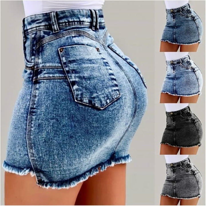 Levoire | Jupe En Jean Taille Haute Mini Sexy Été Ajustée Clubwear