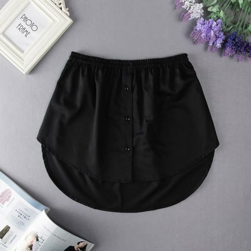 Levoire | Superposition Faux Chemise Blouse Rallonge Mini Jupe Sous-Jupe Noir