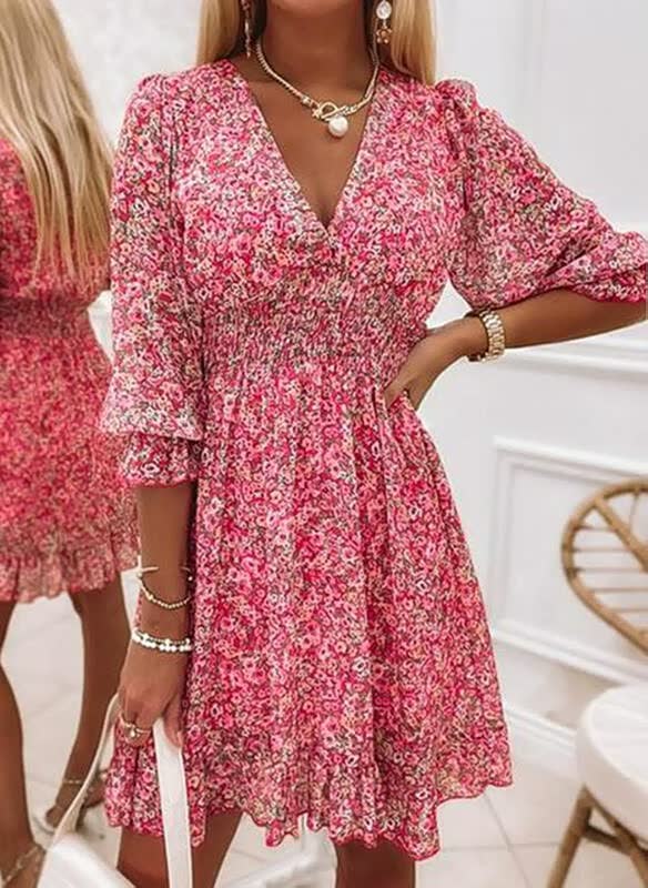 Levoire | Mini Robe À Fleurs Rose