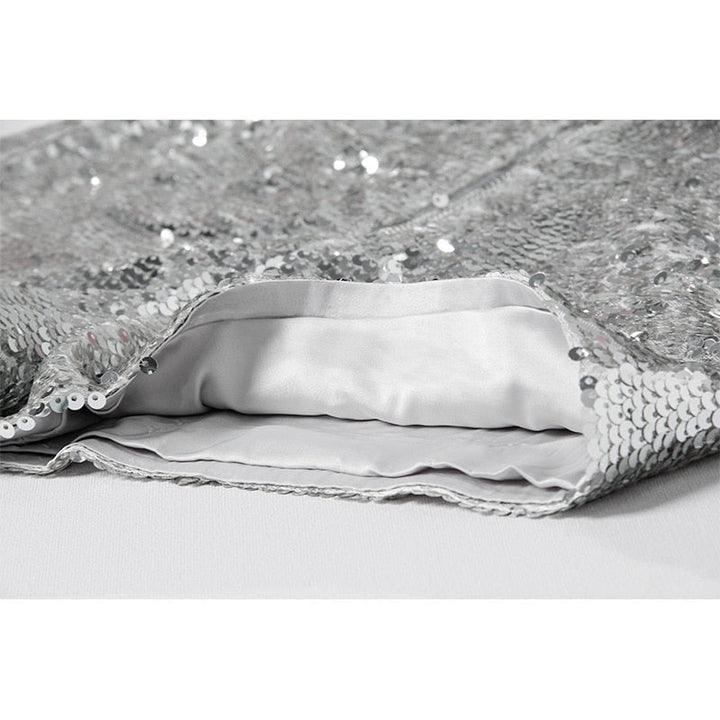 Levoire | Short En Sequins Taille Haute Fermeture Éclair Front Bodycon