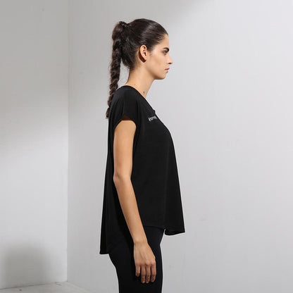 Levoire | T-shirt avec Textile Respirant et Coupe Décontractée pour Femmes Noir