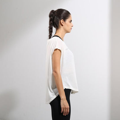 Levoire | T-shirt avec Textile Respirant et Coupe Décontractée pour Femmes Blanc