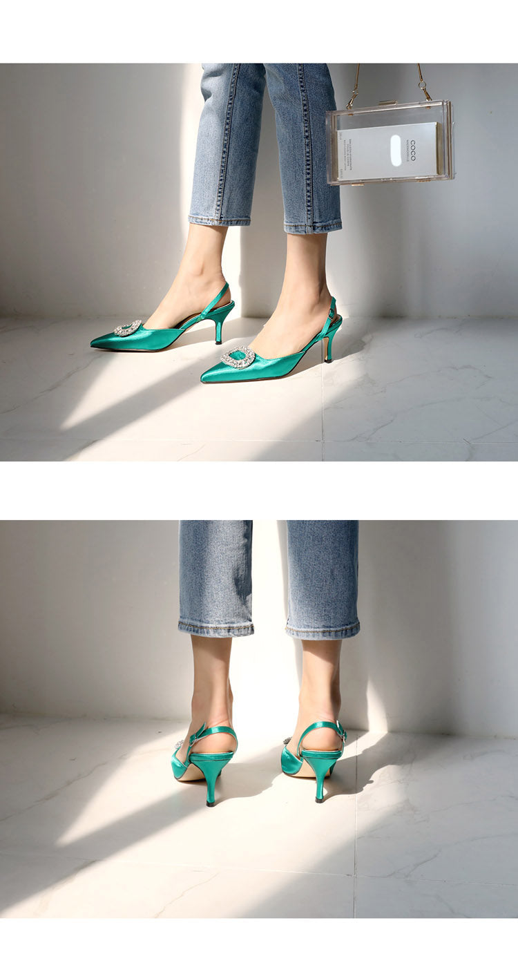 Levoire | Nouvel Stiletto Pointe Talon Haut Strass Boucle