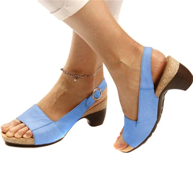 Levoire | Chaussures À Talons À Bride Arrière Confortables Pour Un Usage Quotidien Bleu