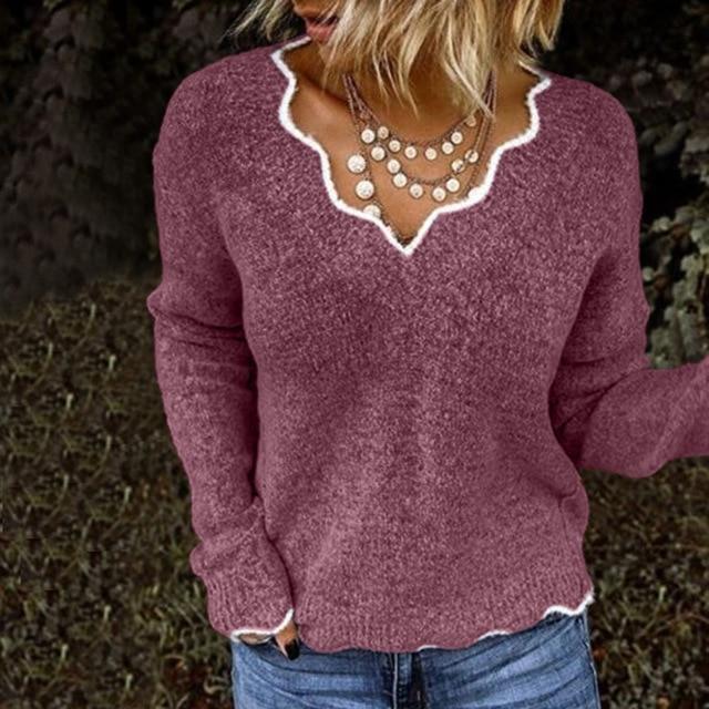 Levoire | Rento Manches Longues V Col Pull Rosa