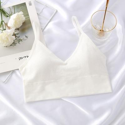 Levoire | Crop Top sans Couture avec Tissu Respirant et Confort Optimal pour Femmes Blanc Encolure en V