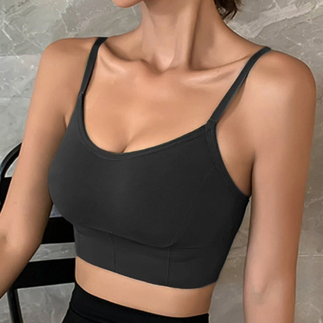 Levoire | Crop Top sans Couture avec Tissu Respirant et Confort Optimal pour Femmes Noir Rond