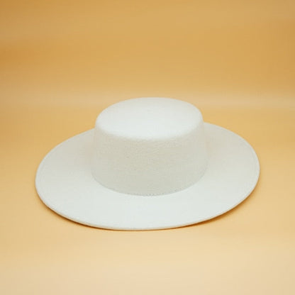 Levoire | Noeud Chapeau En Laine Blanc Bord 8,5 cm