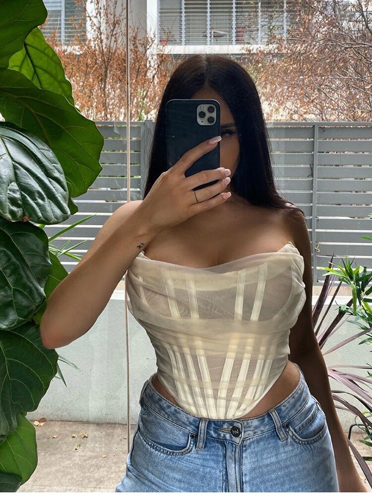 Levoire | Top Court Bustier Sans Manches À Bretelles
