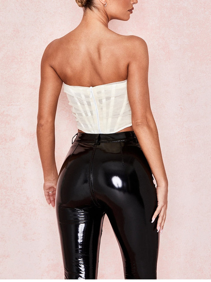 Levoire | Haut Sans Manches Bustier Strapless Crop Top