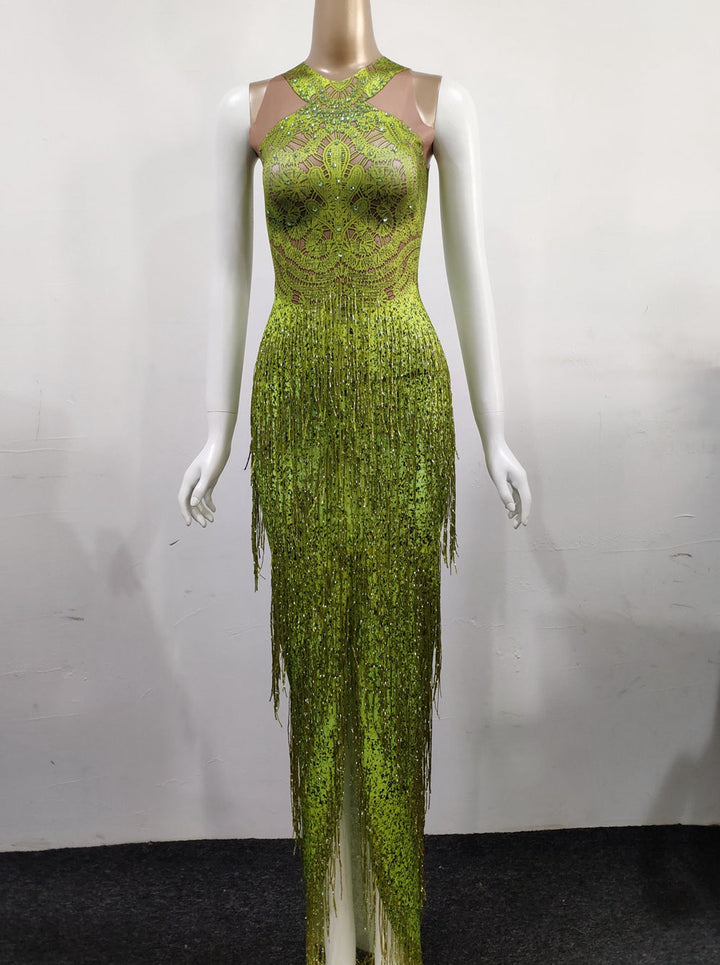 Levoire | Robe Skinny À Franges De Soirée Prom
