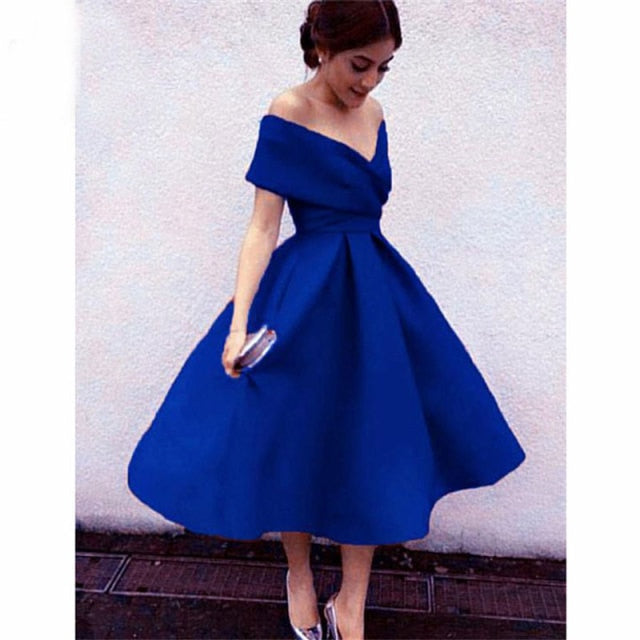 Levoire | Robe En Satin Plissé bleu roi