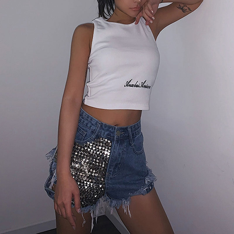 Levoire | Rivet Denim Shorts Aushöhlen
