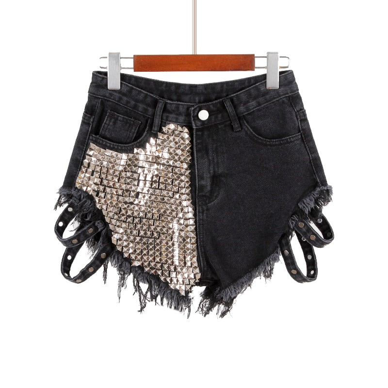 Levoire | Niete Denim Shorts Aushöhlen