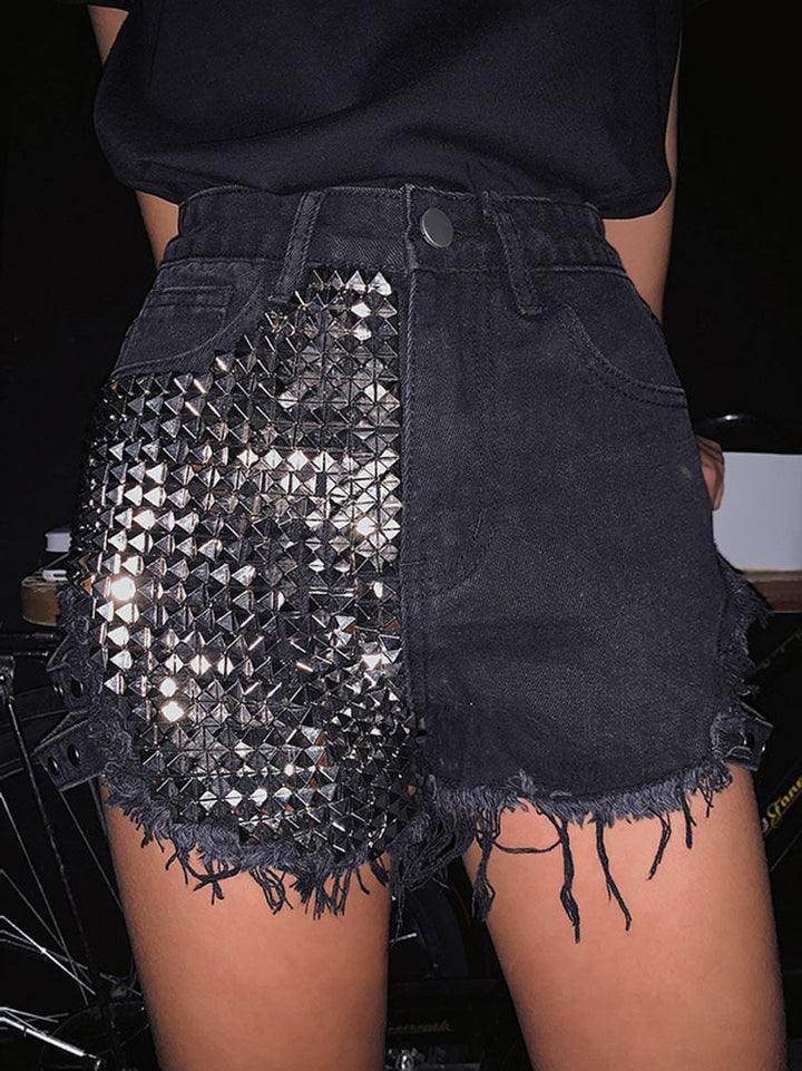 Levoire | Niete Denim Shorts Aushöhlen