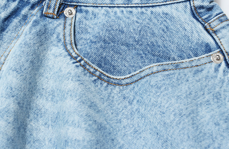 Levoire | Short En Jean Décontracté Jupe Taille Haute