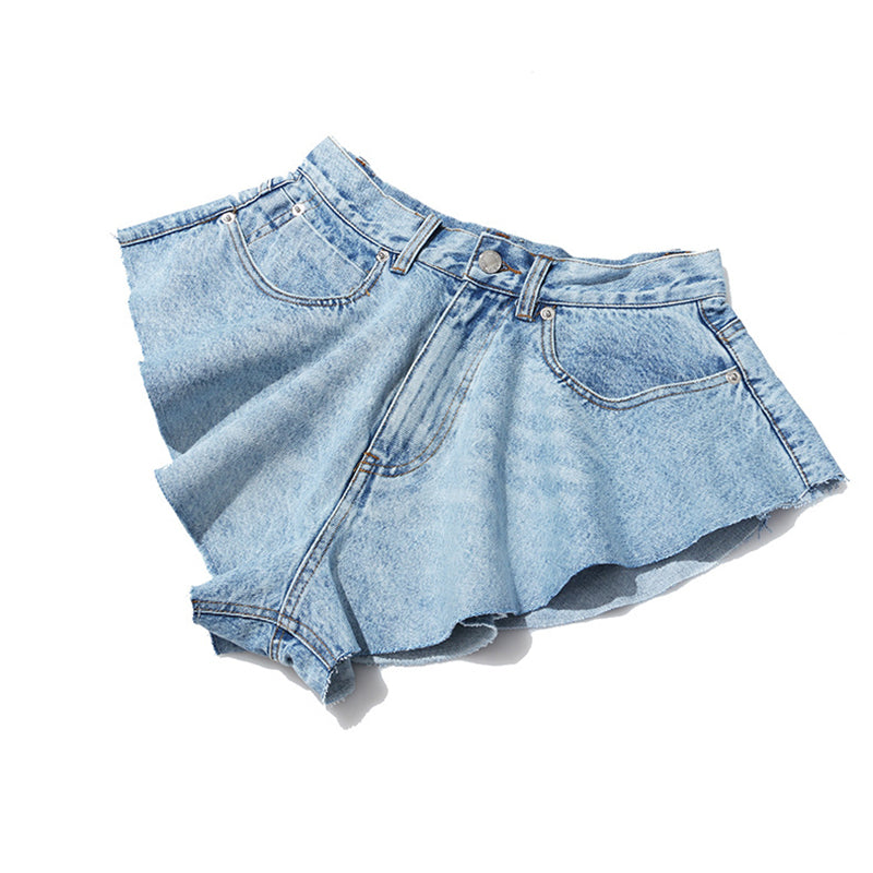 Levoire | Short En Jean Décontracté Jupe Taille Haute
