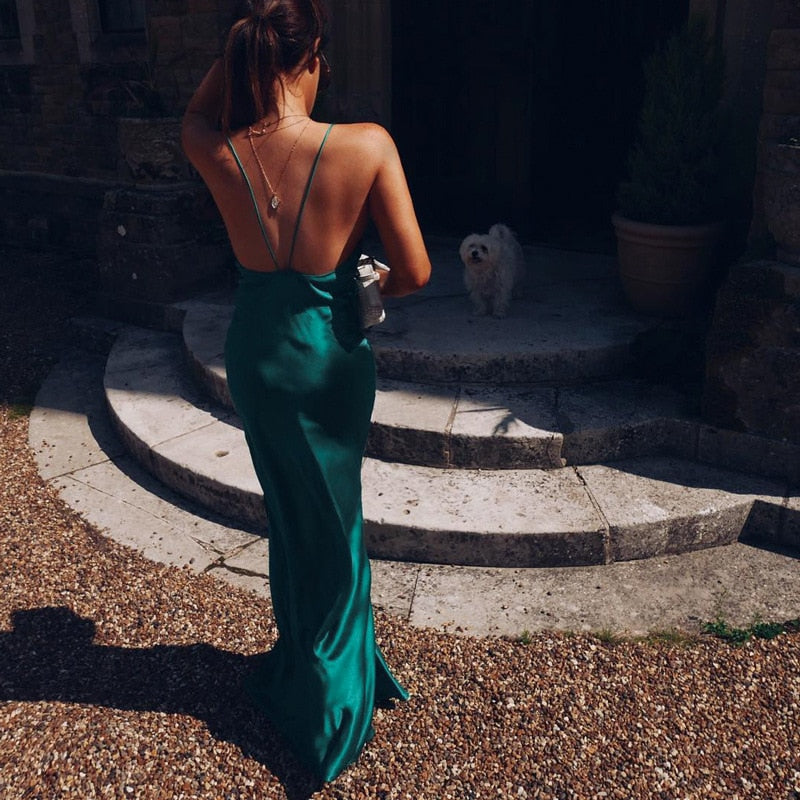 Levoire | Robe De Soirée Maxi Longue En Satin Élégante