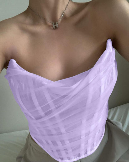 Levoire | Top Court Bustier Sans Manches À Bretelles violet