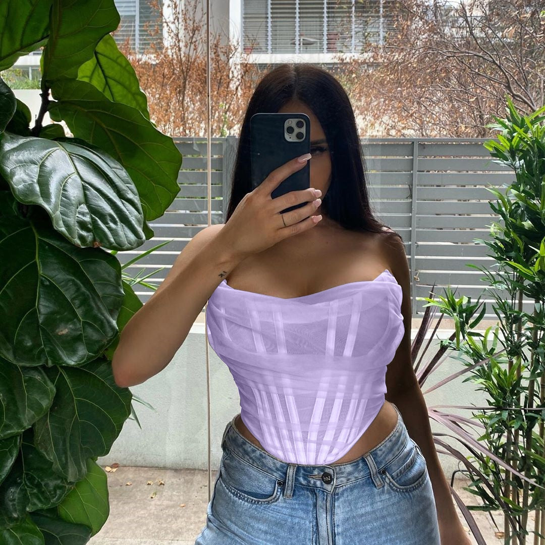Levoire | Haut Sans Manches Bustier Strapless Crop Top