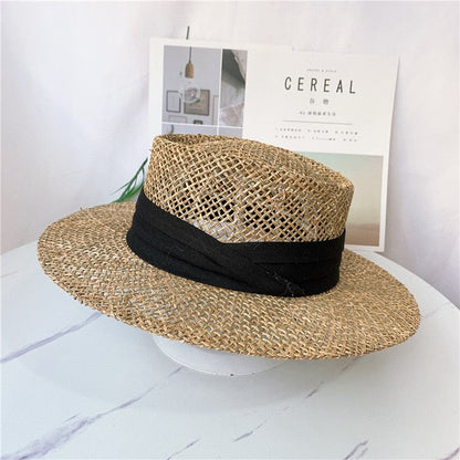 Levoire | Chapeau En Herbe De Mer À Large Bord Noir