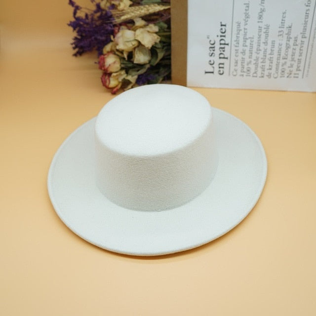 Levoire | Noeud Chapeau En Laine Blanc Bord 7cm