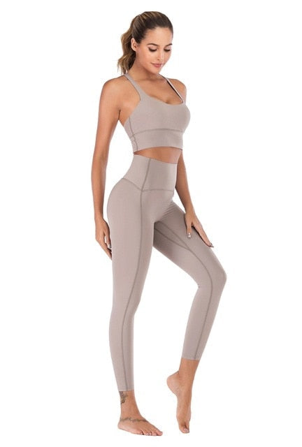 Levoire | Nakedfeel Yoga Set Leggings De Yoga Set Gris Ensemble