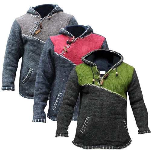 Levoire | Pull à capuche à manches longues en tricot avec poches