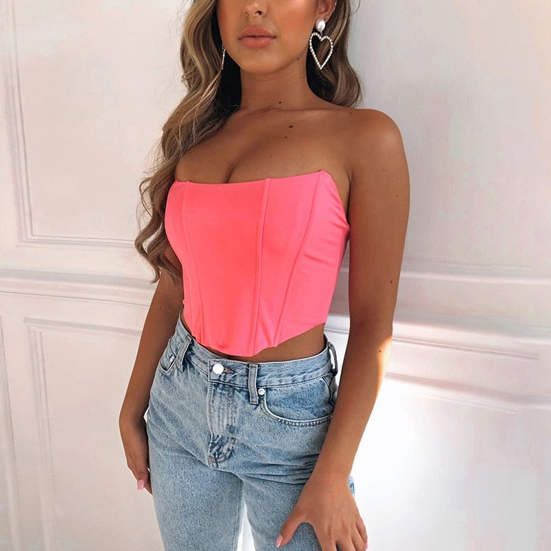 Levoire | Mode En Velours Sexy Crop Top À Corset