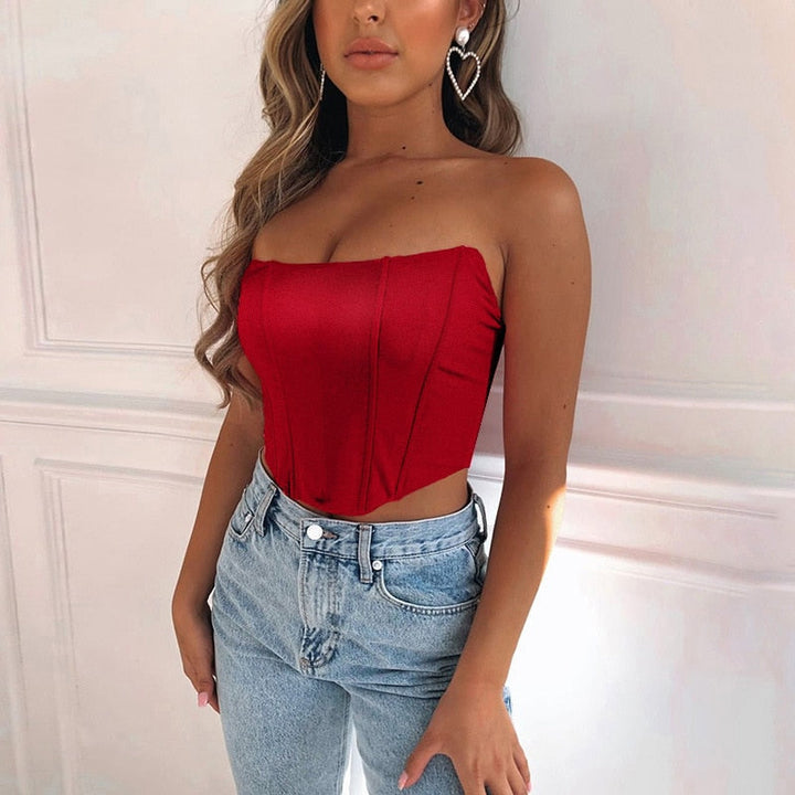 Levoire | Mode En Velours Sexy Crop Top À Corset