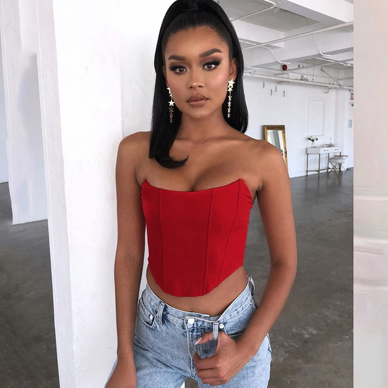 Levoire | Mode En Velours Sexy Crop Top À Corset