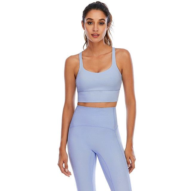 Levoire | Nakedfeel Yoga Set Leggings De Yoga Set Ensemble bleu clair