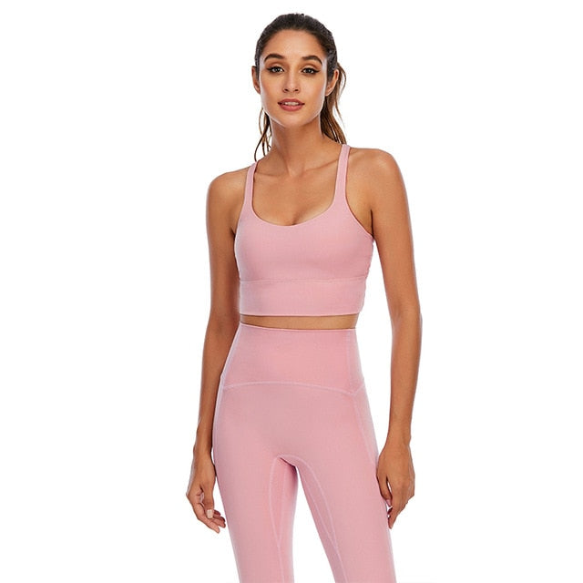 Levoire | Nakedfeel Yoga Set Leggings De Yoga Set Rosa Ensemble de Yoga